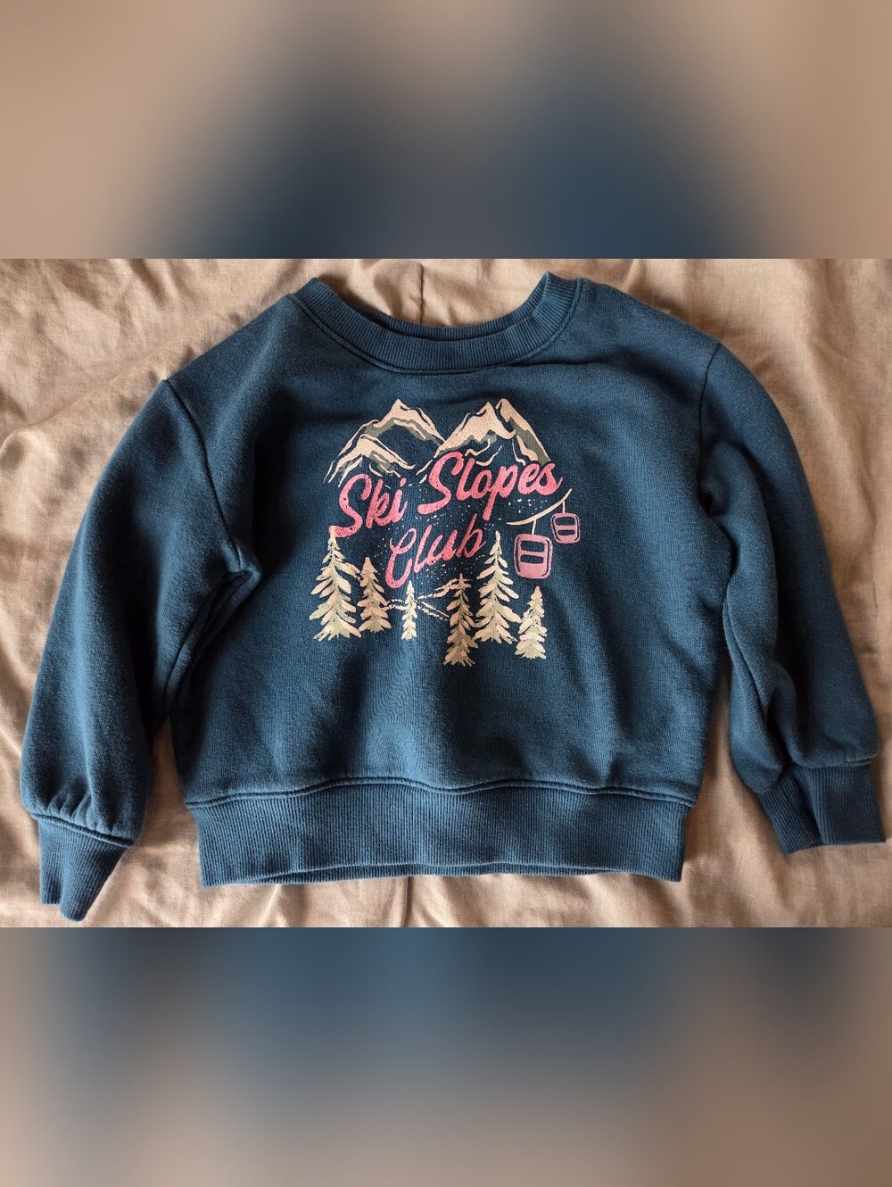 Girls 3T Blue 'Ski Slopes Club' Graphic Sweatshirt